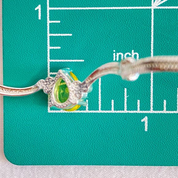 Demi Parure Necklace Bracelet Yellow Teardrop & Rhinestones On Silver Tone Chain - Picture 14 of 15